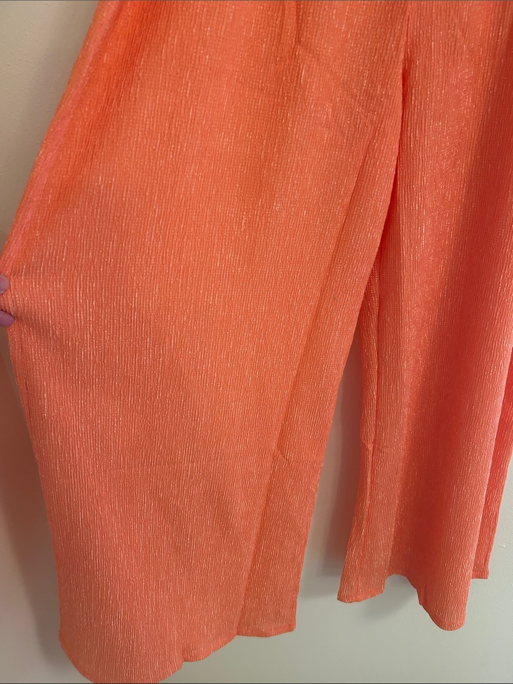 Lumière Bright Orange Wide-Leg Pants - Picture 4 of 10